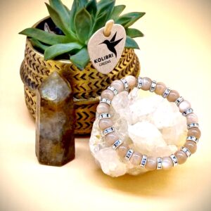 Dames armband van rozenkwarts